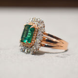 Pear Cut Diamond Green Coloured  Cocktail Ring
