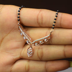 Angel wing design rose gold finish Mangalsutra