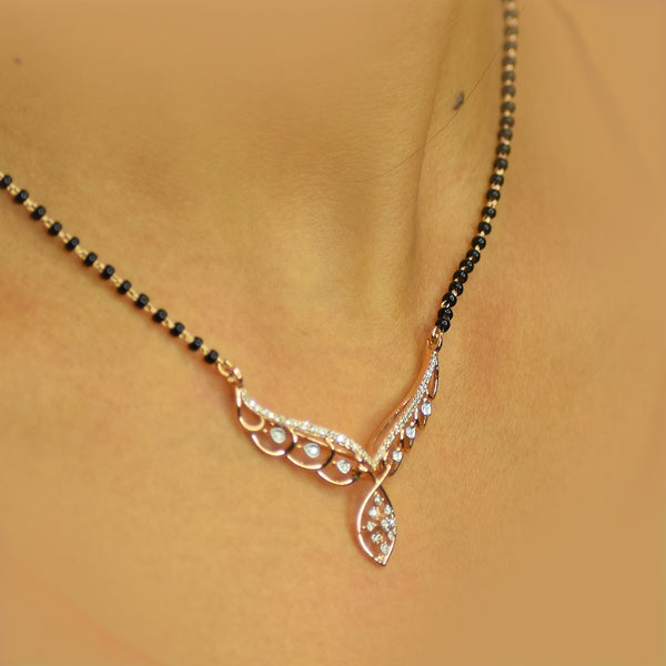 Angel wing design rose gold finish Mangalsutra