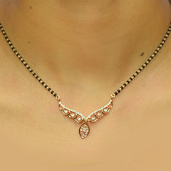 Angel wing design rose gold finish Mangalsutra