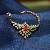 Ruby Rose Gold Floral Bracelet