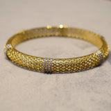 Yellow Gold Jali Pattern Bangle