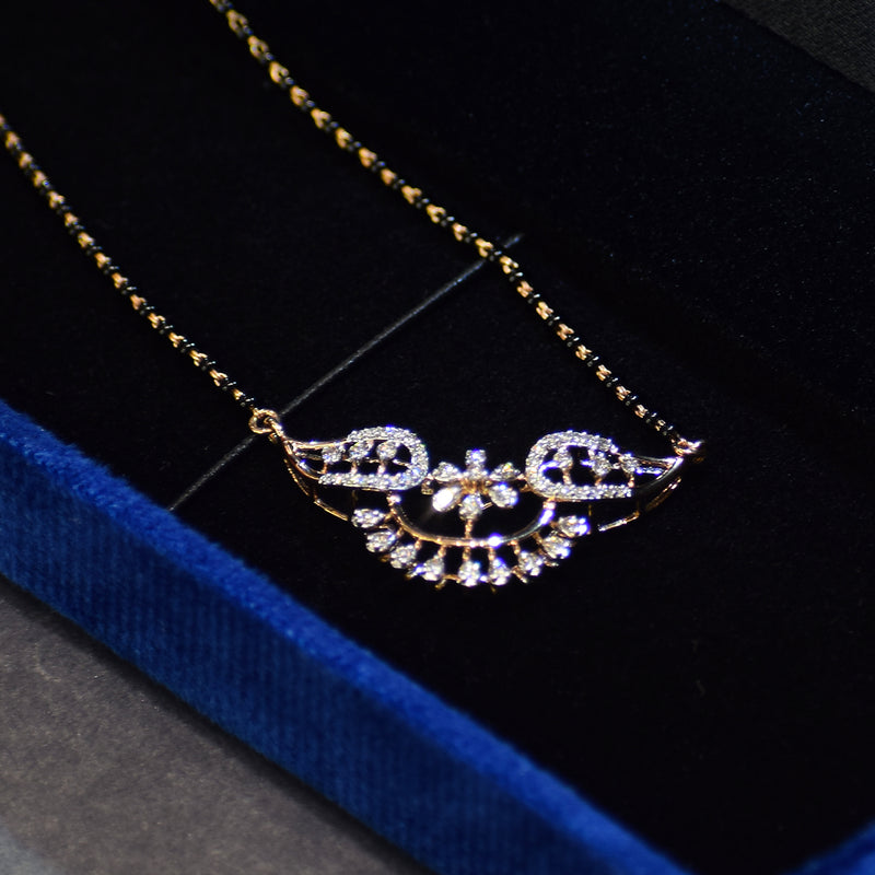 Wing design rose gold finish Mangalsutra