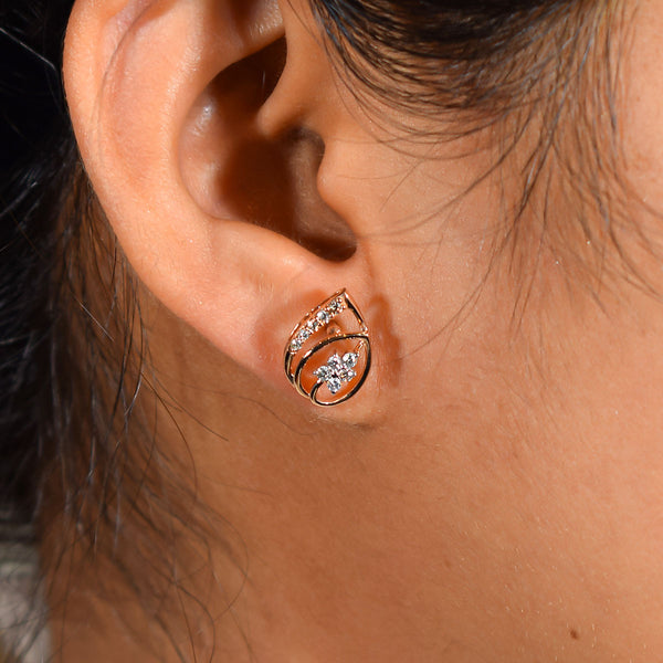 Pear shape rose gold earrings