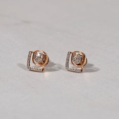 Rose gold earrings  in triangle shape