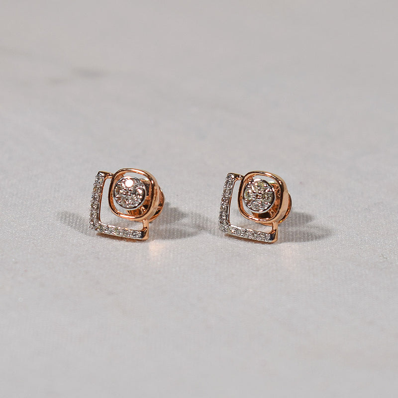 Rose gold earrings  in triangle shape