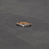Rose Gold V Shape Diamond Ring