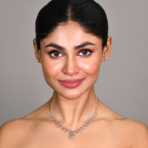 Leaf Pattern Light Weight Rose Gold Necklace Set