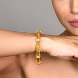 Yellow Gold Jali Pattern Bangle