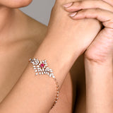Ruby Rose Gold Floral Bracelet