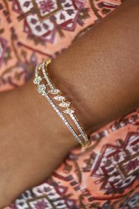 Yellow Gold Leaf Pattern Bracelet