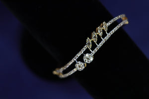 Yellow Gold Leaf Pattern Bracelet