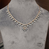 Leaf Pattern Light Weight Rose Gold Necklace Set