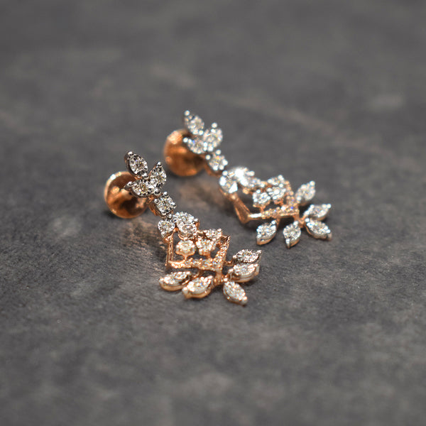 Leaf Pattern Light Weight Rose Gold Necklace