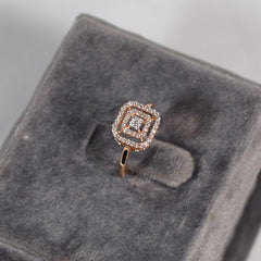 Rose gold plated diamond cluster ring