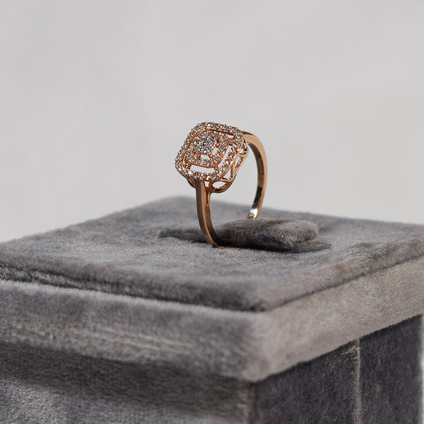 Rose gold plated diamond cluster ring