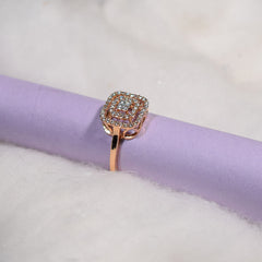 Rose gold plated diamond cluster ring