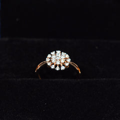 Rose gold plated flower diamond ring