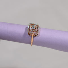 Rose gold plated diamond cluster ring