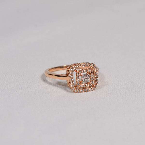 Rose gold plated diamond cluster ring