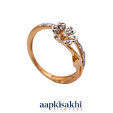 Floral and Leaf Pattern Diamond Ring